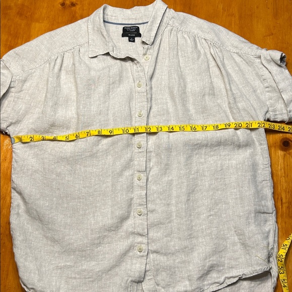 J.Crew Baird McNutt Irish Linen Relaxed Button Up Short Sleeve Camp Shirt Size S - Picture 6 of 8